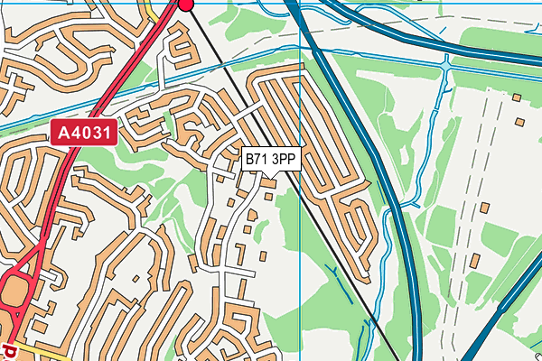 B71 3PP map - OS VectorMap District (Ordnance Survey)