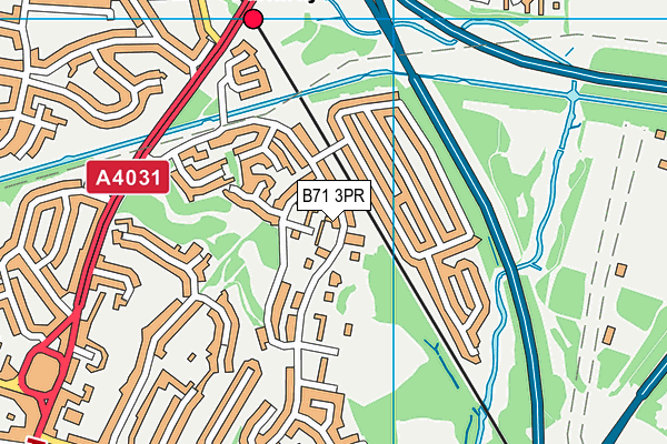 B71 3PR map - OS VectorMap District (Ordnance Survey)