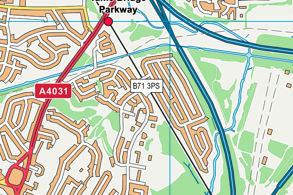 B71 3PS map - OS VectorMap District (Ordnance Survey)