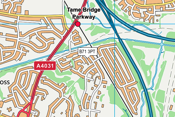 B71 3PT map - OS VectorMap District (Ordnance Survey)