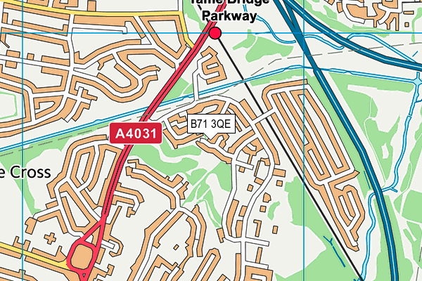 B71 3QE map - OS VectorMap District (Ordnance Survey)