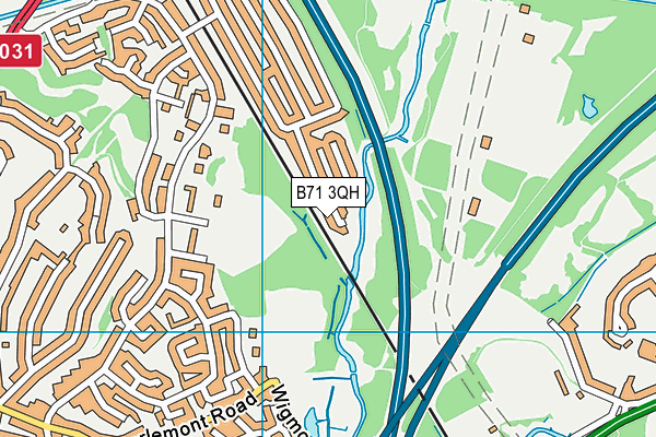 B71 3QH map - OS VectorMap District (Ordnance Survey)