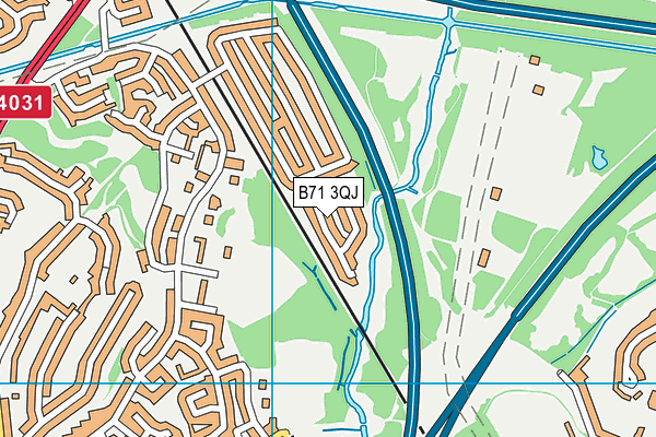 B71 3QJ map - OS VectorMap District (Ordnance Survey)