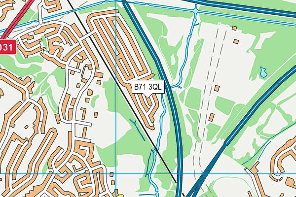 B71 3QL map - OS VectorMap District (Ordnance Survey)