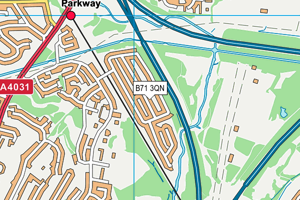 B71 3QN map - OS VectorMap District (Ordnance Survey)