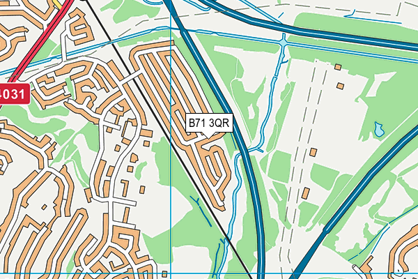 B71 3QR map - OS VectorMap District (Ordnance Survey)