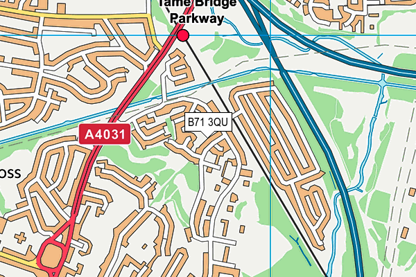 B71 3QU map - OS VectorMap District (Ordnance Survey)