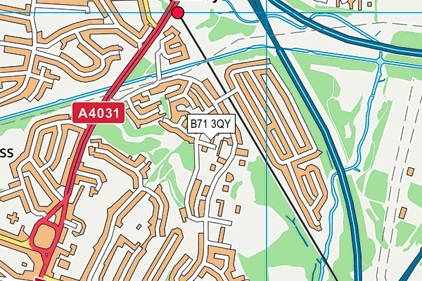 B71 3QY map - OS VectorMap District (Ordnance Survey)