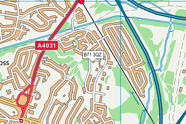 B71 3QZ map - OS VectorMap District (Ordnance Survey)