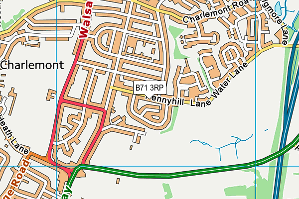 B71 3RP map - OS VectorMap District (Ordnance Survey)