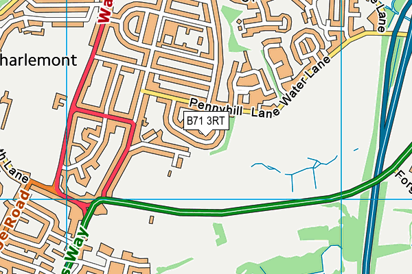 B71 3RT map - OS VectorMap District (Ordnance Survey)