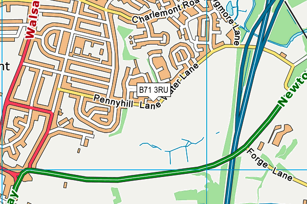 B71 3RU map - OS VectorMap District (Ordnance Survey)