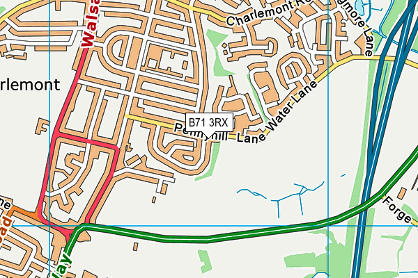 B71 3RX map - OS VectorMap District (Ordnance Survey)