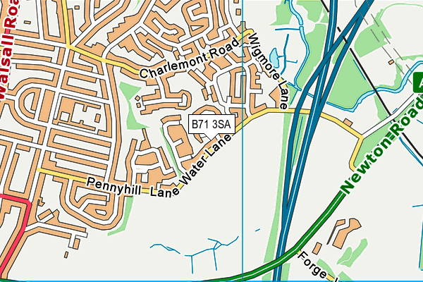 B71 3SA map - OS VectorMap District (Ordnance Survey)
