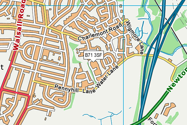 B71 3SF map - OS VectorMap District (Ordnance Survey)