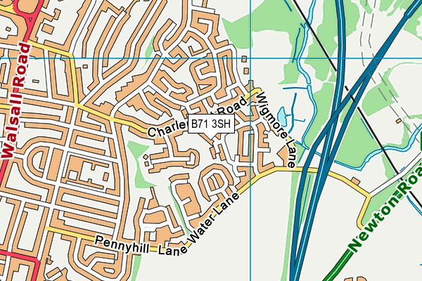 B71 3SH map - OS VectorMap District (Ordnance Survey)