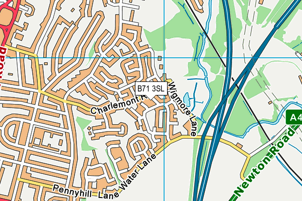 B71 3SL map - OS VectorMap District (Ordnance Survey)