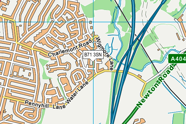 B71 3SN map - OS VectorMap District (Ordnance Survey)