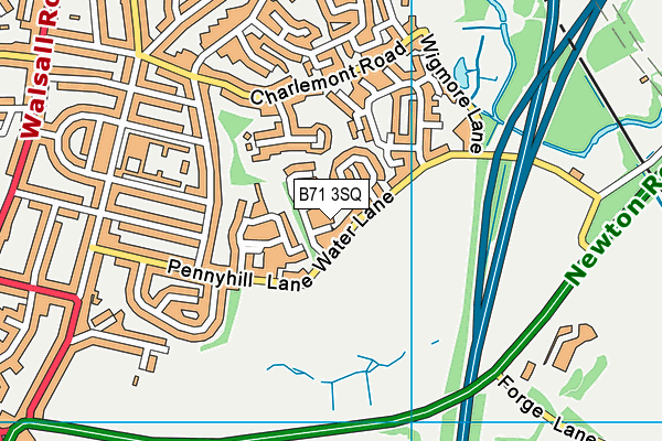 B71 3SQ map - OS VectorMap District (Ordnance Survey)