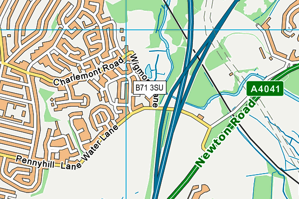 B71 3SU map - OS VectorMap District (Ordnance Survey)