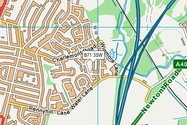 B71 3SW map - OS VectorMap District (Ordnance Survey)