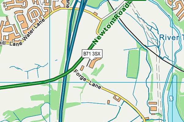 B71 3SX map - OS VectorMap District (Ordnance Survey)