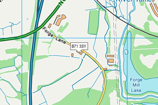 B71 3SY map - OS VectorMap District (Ordnance Survey)