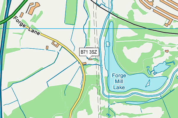 B71 3SZ map - OS VectorMap District (Ordnance Survey)