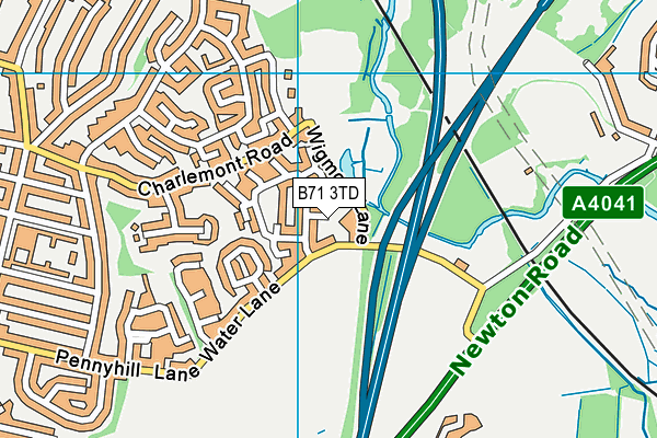 B71 3TD map - OS VectorMap District (Ordnance Survey)
