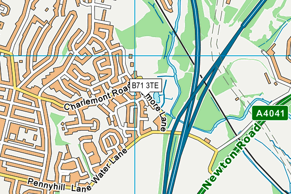 B71 3TE map - OS VectorMap District (Ordnance Survey)