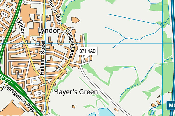 B71 4AD map - OS VectorMap District (Ordnance Survey)