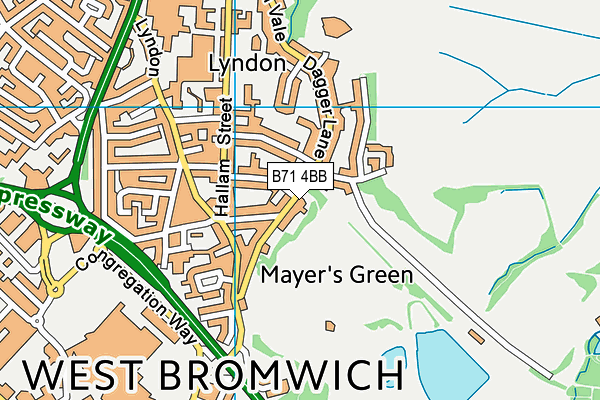 B71 4BB map - OS VectorMap District (Ordnance Survey)