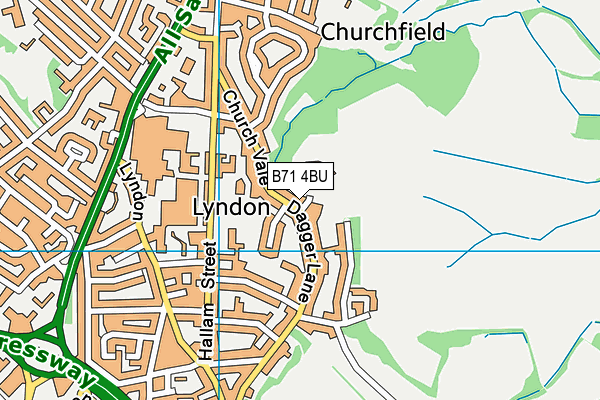 Eaton Valley Primary School map (B71 4BU) - OS VectorMap District (Ordnance Survey)