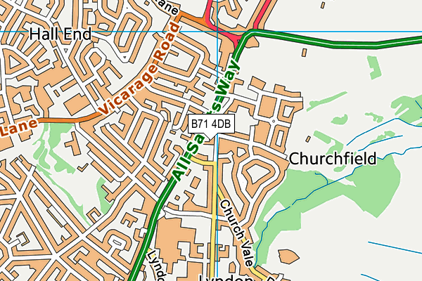 B71 4DB map - OS VectorMap District (Ordnance Survey)