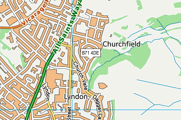 B71 4DE map - OS VectorMap District (Ordnance Survey)