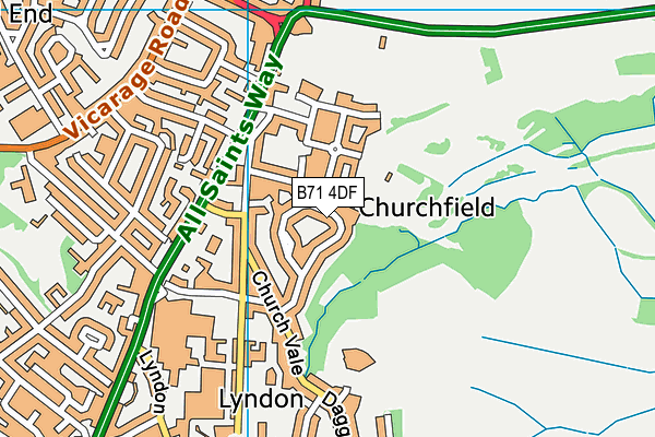 B71 4DF map - OS VectorMap District (Ordnance Survey)