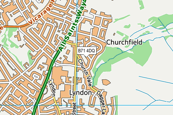 B71 4DQ map - OS VectorMap District (Ordnance Survey)