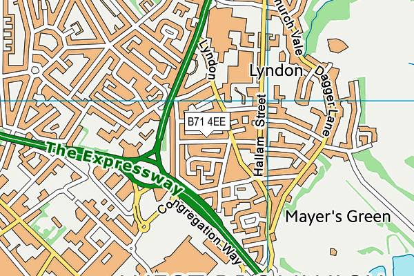 B71 4EE map - OS VectorMap District (Ordnance Survey)