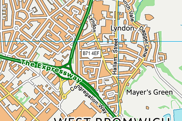 B71 4EF map - OS VectorMap District (Ordnance Survey)