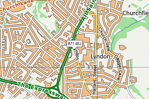 B71 4EJ map - OS VectorMap District (Ordnance Survey)