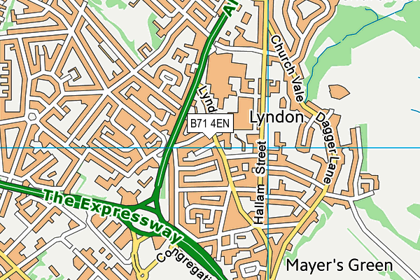 B71 4EN map - OS VectorMap District (Ordnance Survey)