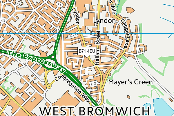 B71 4EU map - OS VectorMap District (Ordnance Survey)