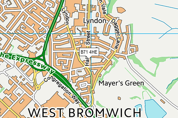 B71 4HE map - OS VectorMap District (Ordnance Survey)