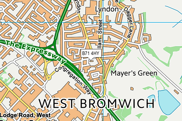 B71 4HY map - OS VectorMap District (Ordnance Survey)