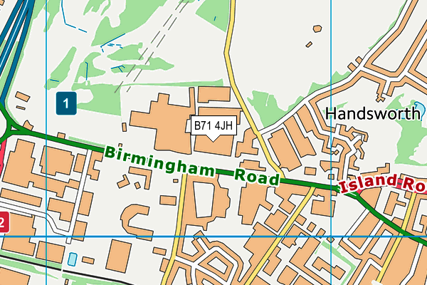 B71 4JH map - OS VectorMap District (Ordnance Survey)