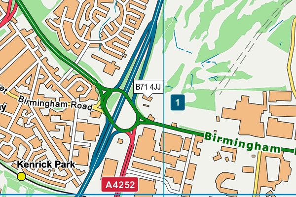 B71 4JJ map - OS VectorMap District (Ordnance Survey)