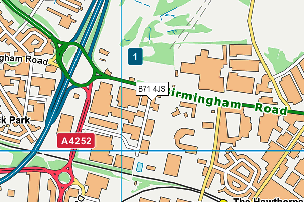 B71 4JS map - OS VectorMap District (Ordnance Survey)