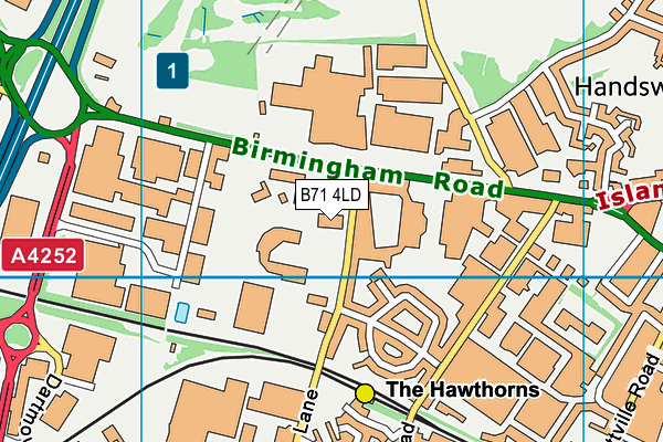 B71 4LD map - OS VectorMap District (Ordnance Survey)