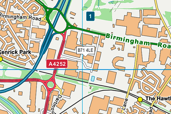 B71 4LE map - OS VectorMap District (Ordnance Survey)