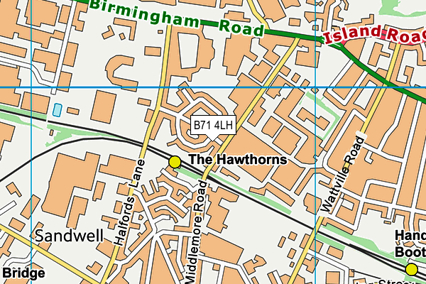 B71 4LH map - OS VectorMap District (Ordnance Survey)